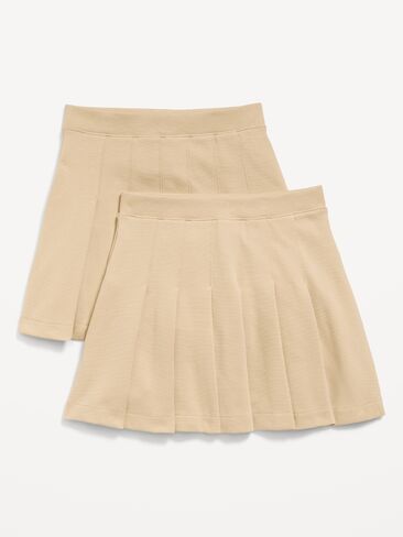 Old Navy School Uniform Ponte-Knit Pleated Skort for Girls - Rolled Oats in Kuwait