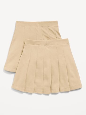 Old Navy School Uniform Ponte-Knit Pleated Skort for Girls - Rolled Oats in Kuwait