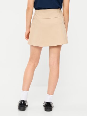 تنورة من نسيج قطني طويل بكسرات أمامية من Old Navy School للفتيات - شوفان ملفوف in Kuwait