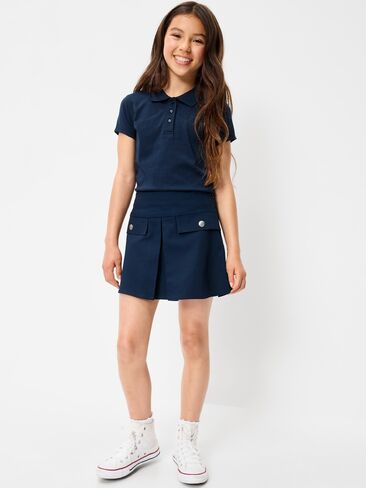 Old Navy School Uniform Front-Pleated Twill Skort for Girls - Ink Blue in Kuwait