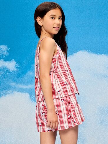 Old Navy Old Navy x Disney Minnie Mouse Sleeveless Side-Tie Plaid Top for Girls - Minnie Plaid in Kuwait