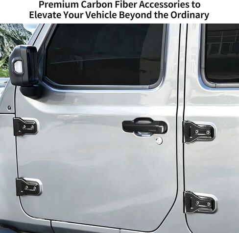 T-carbon Door Hinge Cover Fits Jeep Wrangler JL JLU 4xe Gladiator JT Sports Sahara Freedom Rubicon Unlimited 4-Door 2018-2026 Real Carbon Fiber Higes Covers Protection Exterior Accessories 8 PCS in Kuwait