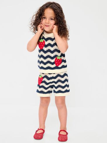 Old Navy Sleeveless Sweater-Knit Top and Shorts Set for Toddler Girls - Americana in Kuwait