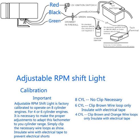 Red Led Adjustable Tachometer RPM Tacho Gauge Shift Light 1000-11000 Universal - Improve Performance and Shift Accurately in Kuwait