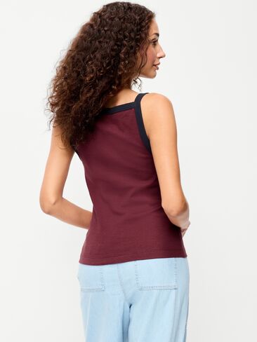 Old Navy Snug Apron-Neck Tank Top - Red Lacquer in Kuwait