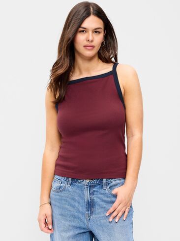 Old Navy Snug Apron-Neck Tank Top - Red Lacquer in Kuwait