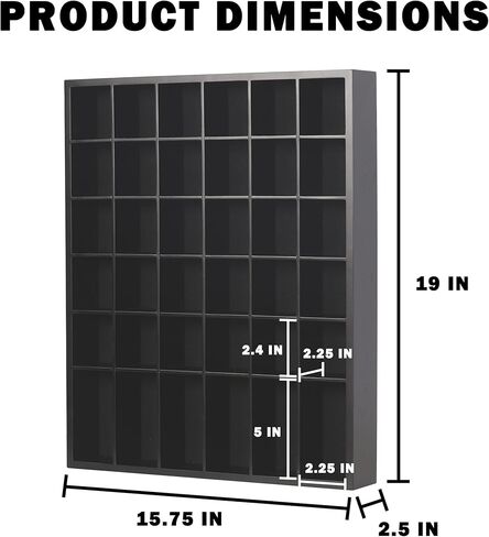 Black Shot Glass Display Case 36 Slots Minifigures Thimble Collection Display Rack Freestanding - No Door (with 1 Row for Tall Shooters) in Kuwait