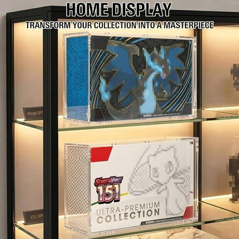 DEDC 1 قطعة حافظة عرض أكريليك لـ Mega Charizard X EX و151 UPC 6 مم صندوق تخزين واقي أكريليك سميك للغاية مقاوم للأشعة فوق البنفسجية (1) in Kuwait