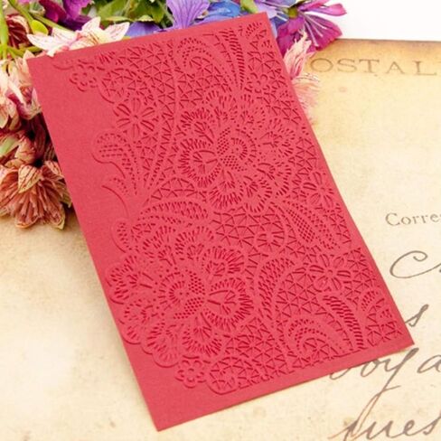 Generic 3Pcs Plastic Embossing Folders, DIY Card Making Scrapbooking Paper Craft Tool with Embossed Texture Design, for Invitations Cards Envelopes in Kuwait