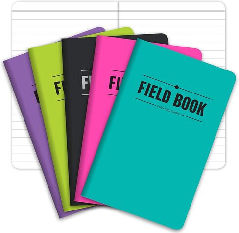 Elan Publishing Company Field Notebook/Pocket Journal - 3.5"x5.5" - Assorted Colors - Lined Memo Book - Pack of 5 in Kuwait