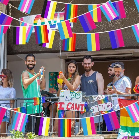 160 قطعة أعلام فخر لافتات 136 قدم فخر زينة قوس قزح العلم لمهرجان العرض كرنفال ديكور الحفلات (مختلط) in Kuwait