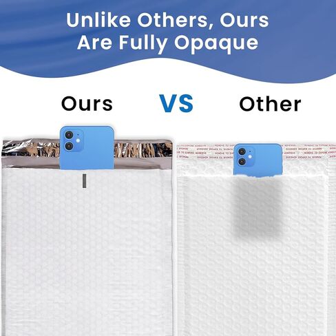 SMART MATTER Poly Bubble Mailer 10.5x16" (Usable Size) | 25 Pcs White Bubble Mailers | Opaque Design, Water Resistant, Self Seal, Durable Bubble Packaging Envelopes for Small Business, Online Sellers in Kuwait