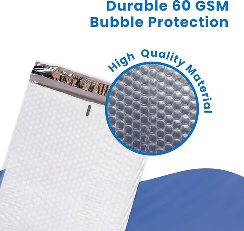 SMART MATTER Poly Bubble Mailer 10.5x16" (Usable Size) | 25 Pcs White Bubble Mailers | Opaque Design, Water Resistant, Self Seal, Durable Bubble Packaging Envelopes for Small Business, Online Sellers in Kuwait
