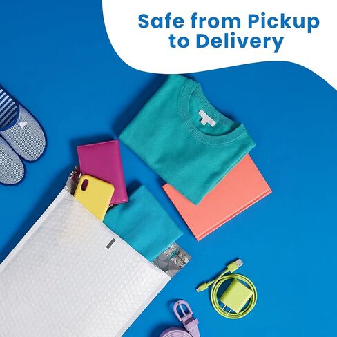 SMART MATTER Poly Bubble Mailer 10.5x16" (Usable Size) | 25 Pcs White Bubble Mailers | Opaque Design, Water Resistant, Self Seal, Durable Bubble Packaging Envelopes for Small Business, Online Sellers in Kuwait