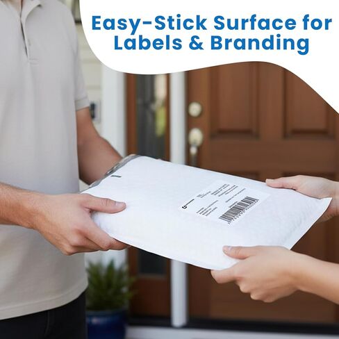 SMART MATTER Poly Bubble Mailer 10.5x16" (Usable Size) | 25 Pcs White Bubble Mailers | Opaque Design, Water Resistant, Self Seal, Durable Bubble Packaging Envelopes for Small Business, Online Sellers in Kuwait