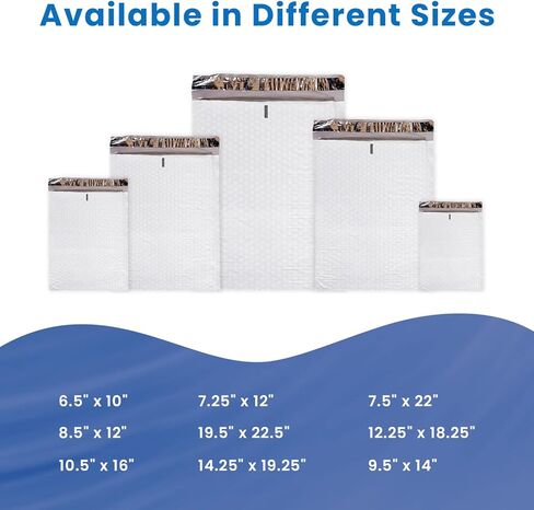SMART MATTER Poly Bubble Mailer 10.5x16" (Usable Size) | 25 Pcs White Bubble Mailers | Opaque Design, Water Resistant, Self Seal, Durable Bubble Packaging Envelopes for Small Business, Online Sellers in Kuwait