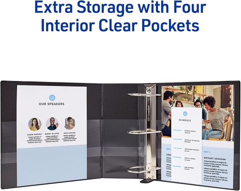 Avery Heavy-Duty View 3 Ring Binder, 4 Inch One Touch EZD Rings, 780-Sheet Capacity, 4.5 Inch Wide Spine, Customizable Clear Cover and Spine, 1 Green Binder (79110) in Kuwait