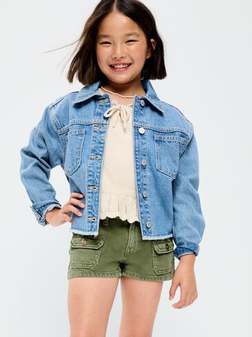 شورت جينز منخفض الارتفاع من Old Navy للبنات - زيتي من خلال هذا in Kuwait
