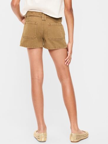شورت جينز منخفض الارتفاع من Old Navy للبنات - كاكي دافئ in Kuwait