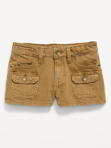 شورت جينز منخفض الارتفاع من Old Navy للبنات - كاكي دافئ in Kuwait