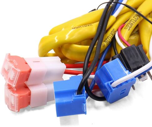 DC 12V 40A 2 H4 Bulbs Socket Headlight Cable Relay Kit for Car Vehicle Auto in Kuwait