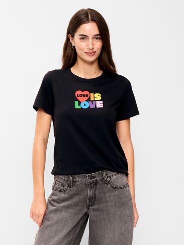 Old Navy EveryWear Crew-Neck Graphic T-Shirt - Black Jack in Kuwait