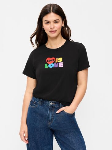 Old Navy EveryWear Crew-Neck Graphic T-Shirt - Black Jack in Kuwait