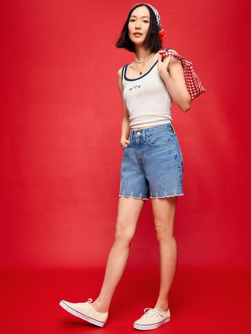 تيشيرت بدون أكمام برقبة دائرية مضلعة x ديزني ميكي ماوس للنساء من Old Navy Old Navy x Disney Mickey Mouse - ملح البحر in Kuwait