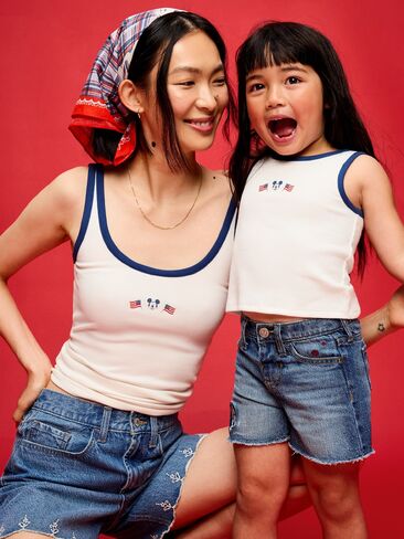 تيشيرت بدون أكمام برقبة دائرية مضلعة x ديزني ميكي ماوس للنساء من Old Navy Old Navy x Disney Mickey Mouse - ملح البحر in Kuwait