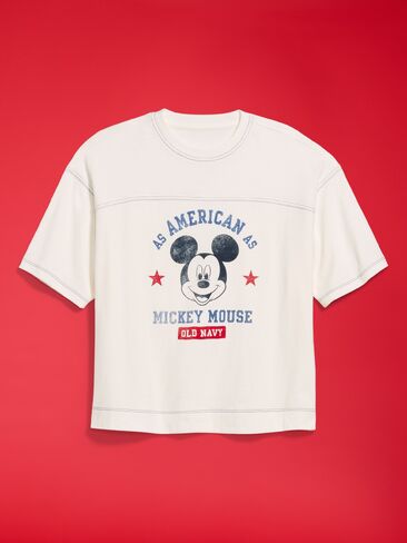 Old Navy Old Navy x Disney Mickey Mouse Football-Style T-Shirt for Women - Sea Salt in Kuwait
