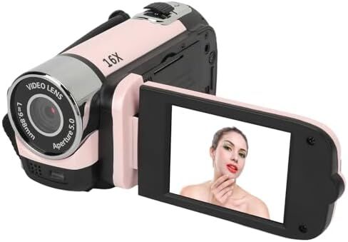 1080PDigital Camera, 16MP Camcorder with 2.4 Inch Rotatable Screen, 16X Zoom HD Video Recorder with Fill Light, Video Camera Built in Battery (Silver) in Kuwait