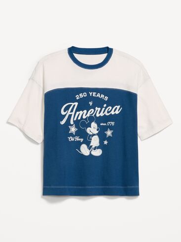 تيشيرت بتصميم كرة القدم بتصميم كرة القدم Old Navy x Disney Mickey Mouse للنساء من Old Navy - أزرق باسيفيك in Kuwait