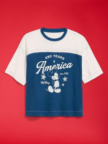 تيشيرت بتصميم كرة القدم بتصميم كرة القدم Old Navy x Disney Mickey Mouse للنساء من Old Navy - أزرق باسيفيك in Kuwait