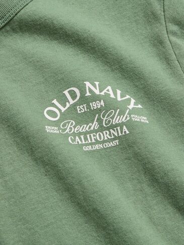 تي شيرت Old Navy EveryWear برقبة دائرية وشعار الماركة - عشب مجفف in Kuwait