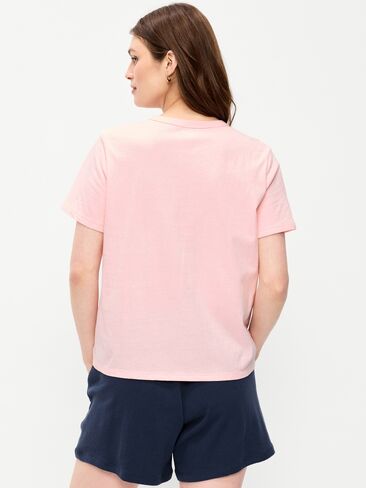 تي شيرت Old Navy EveryWear برقبة دائرية وشعار الماركة - وردي سماوي in Kuwait