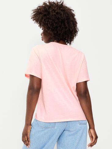 تي شيرت Old Navy EveryWear برقبة دائرية وشعار الماركة - وردي سماوي in Kuwait