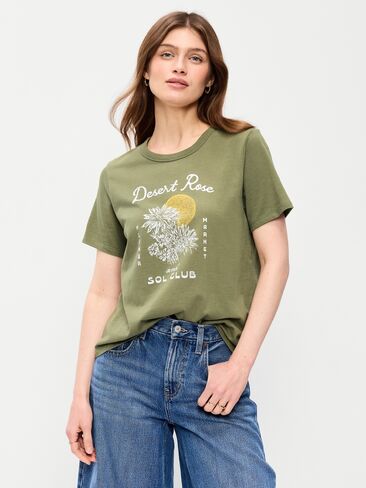 Old Navy EveryWear Crew-Neck Graphic T-Shirt - Dill Caper in Kuwait