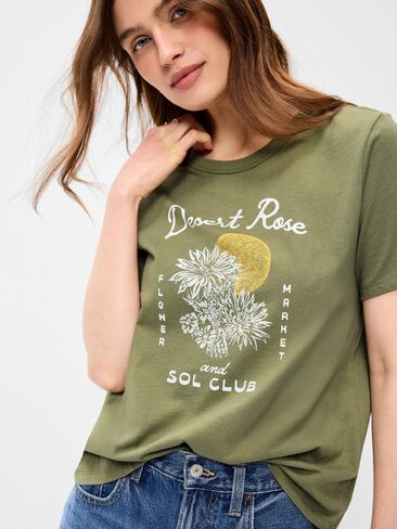 Old Navy EveryWear Crew-Neck Graphic T-Shirt - Dill Caper in Kuwait