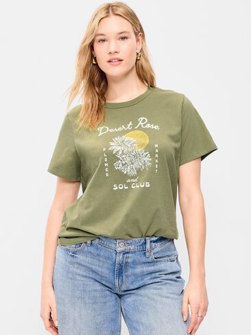 Old Navy EveryWear Crew-Neck Graphic T-Shirt - Dill Caper in Kuwait