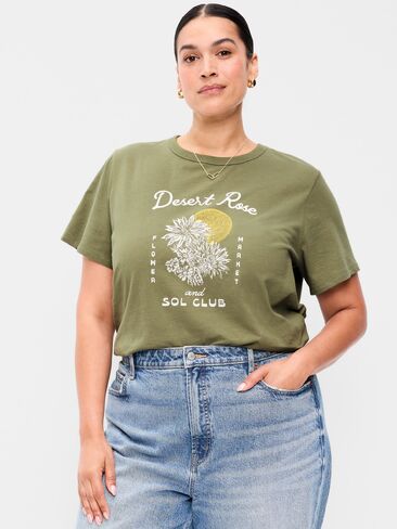 Old Navy EveryWear Crew-Neck Graphic T-Shirt - Dill Caper in Kuwait