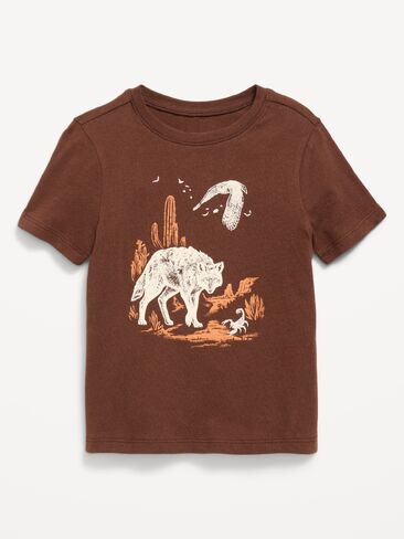 Old Navy Short-Sleeve Graphic T-Shirt for Toddler Boys - Dark Walnut in Kuwait