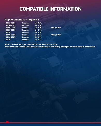 أسطوانة الفرامل الرئيسية من KAX مع عاكس لسيارة Toyota 2008-2018 Tacoma، تحل محل OE # M630598 (الألومنيوم) in Kuwait