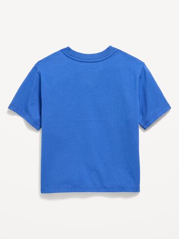 تي شيرت Old Navy كبير الحجم برسومات قصيرة الأكمام للأولاد الصغار - أزرق مائي in Kuwait
