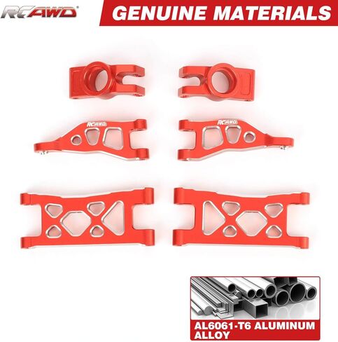 ذراع التعليق الخلفي مجموعة المحاور الخلفية الألومنيوم لأجزاء ترقية Arrma Mojave Grom Mega 380 223S BLX (أحمر) in Kuwait