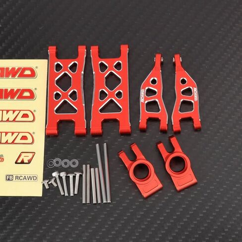 ذراع التعليق الخلفي مجموعة المحاور الخلفية الألومنيوم لأجزاء ترقية Arrma Mojave Grom Mega 380 223S BLX (أحمر) in Kuwait