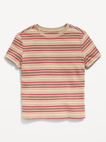 تي شيرت مخطط بأكمام قصيرة من Old Navy للأولاد الصغار - شريط محايد in Kuwait