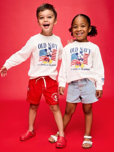 Old Navy Old Navy x Disney Mickey Mouse Oversized Unisex Crew-Neck Sweatshirt for Toddler - Mickey Mouse in Kuwait