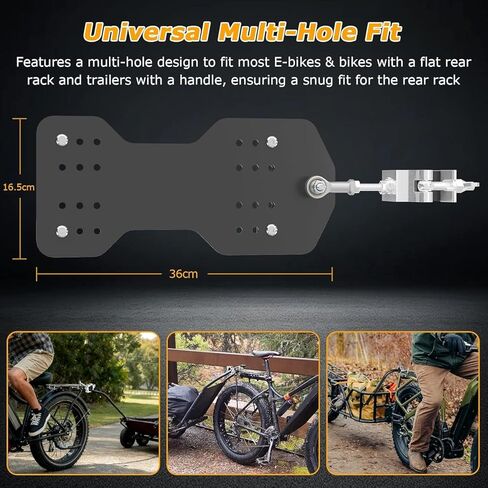 Universal Trailer Coupler Hitch for E-Bike & Bike, Heavy-Duty Cargo Connector with Multi-Hole Fit & Quick Installation, Ideal for Camping, Shopping, Pet in Kuwait