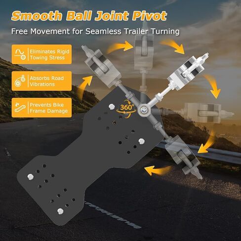 Universal Trailer Coupler Hitch for E-Bike & Bike, Heavy-Duty Cargo Connector with Multi-Hole Fit & Quick Installation, Ideal for Camping, Shopping, Pet in Kuwait