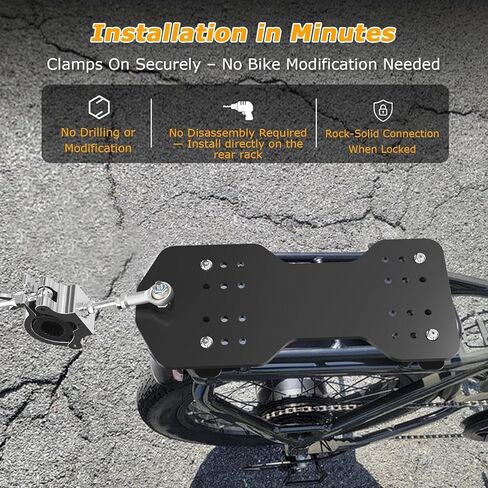 Universal Trailer Coupler Hitch for E-Bike & Bike, Heavy-Duty Cargo Connector with Multi-Hole Fit & Quick Installation, Ideal for Camping, Shopping, Pet in Kuwait